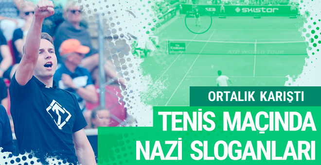 Tenis maçında ortalığı karıştıran Nazi eylemi